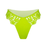 Product thumbnail Frisson Hi Leg Panty Acid Green - Monique Morin Lingerie