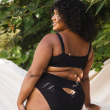 Product thumbnail Caress Sweetheart Bralette Black - Monique Morin Model 40DD wearing size 1X