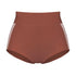 Brown modal high waisted shorty brief with cutout illusion mesh panels