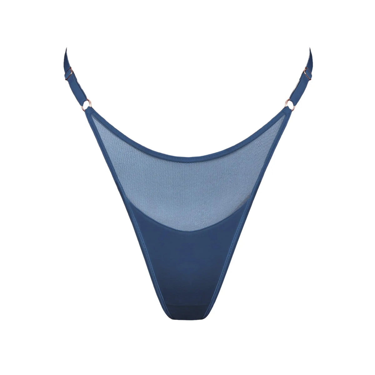 Blue modal thong with adjustable side strap