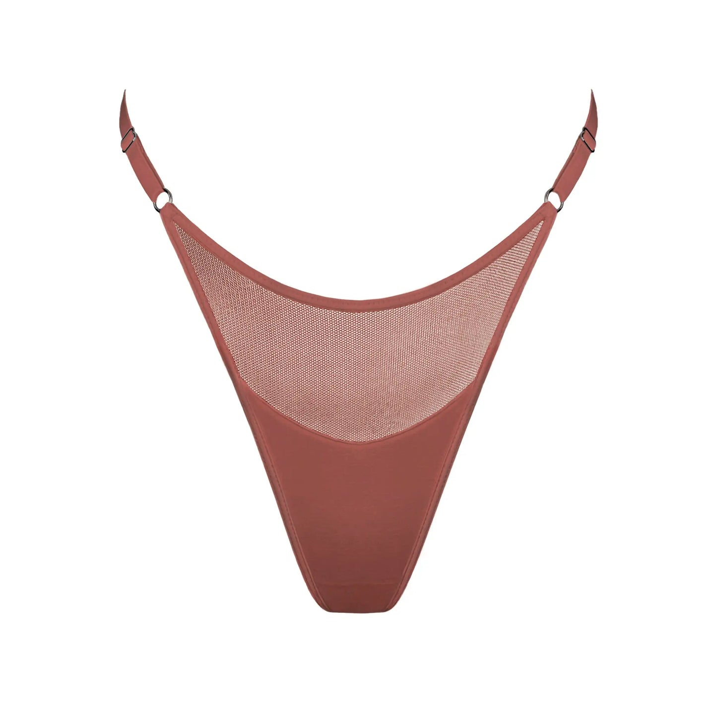 Brown modal thong with adjustable side strap