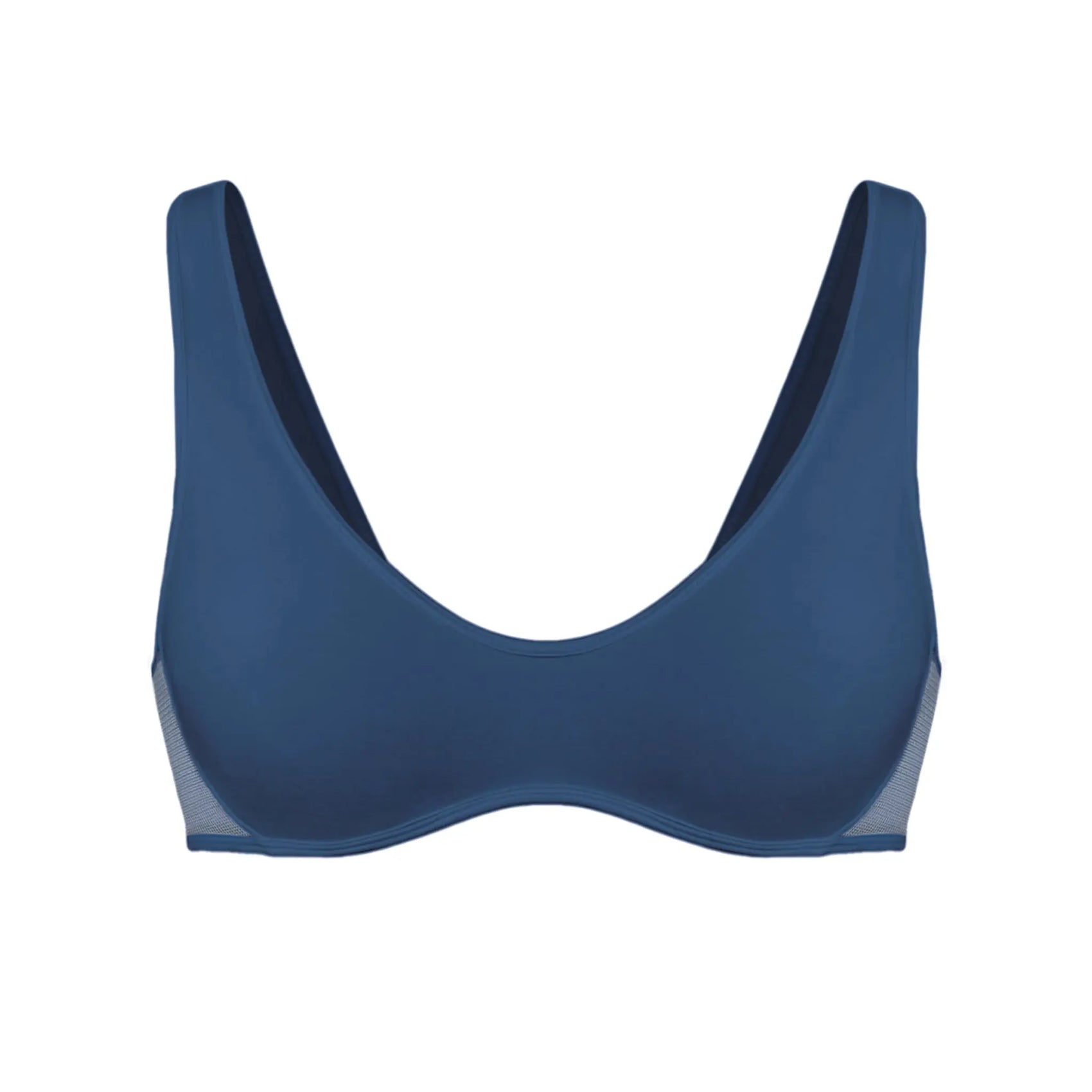 Core Scoop Neck Bralette Dark Denim Blue Pre-Order - Monique Morin Lingerie