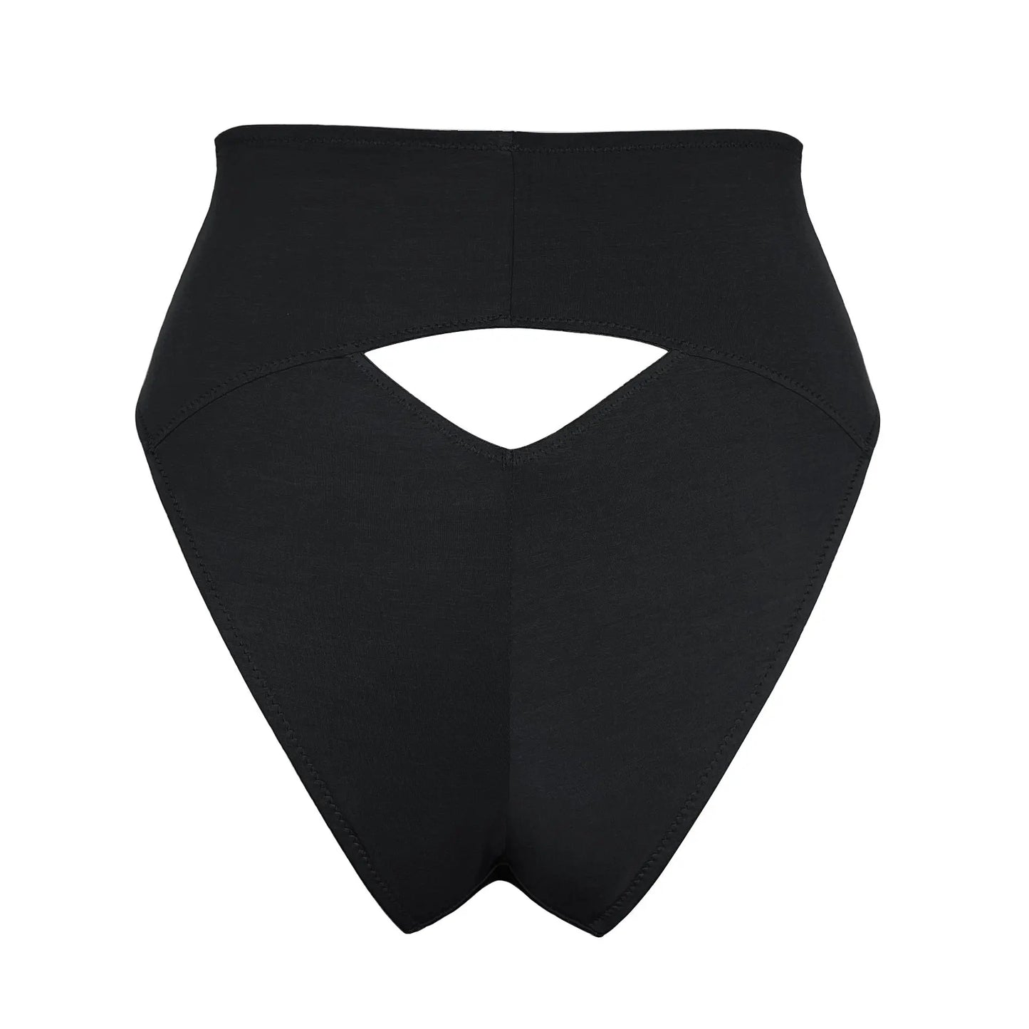 Black high waisted modal brief with back cut-out