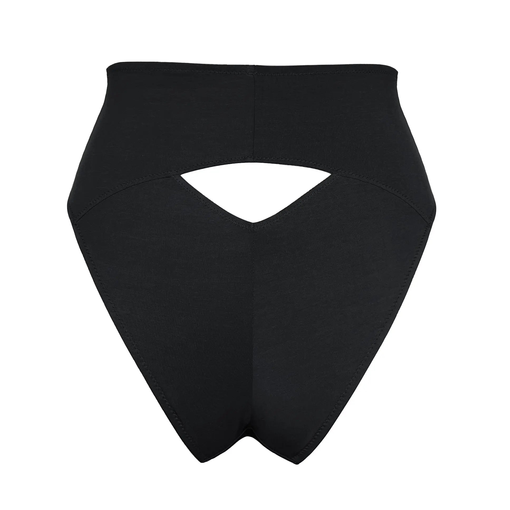 Black high waisted modal brief with back cut-out
