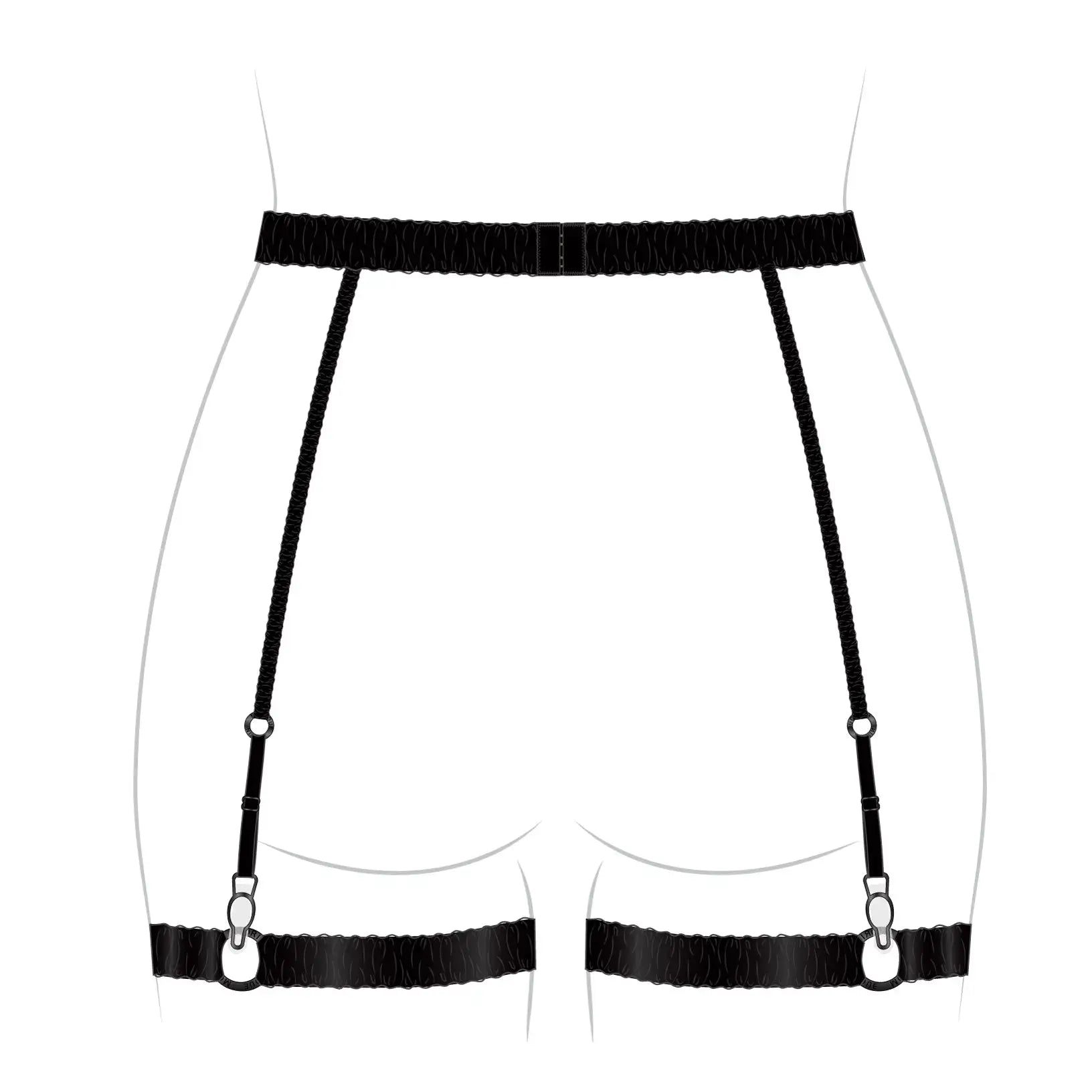 Elysium Garters Obsidian Monique Morin