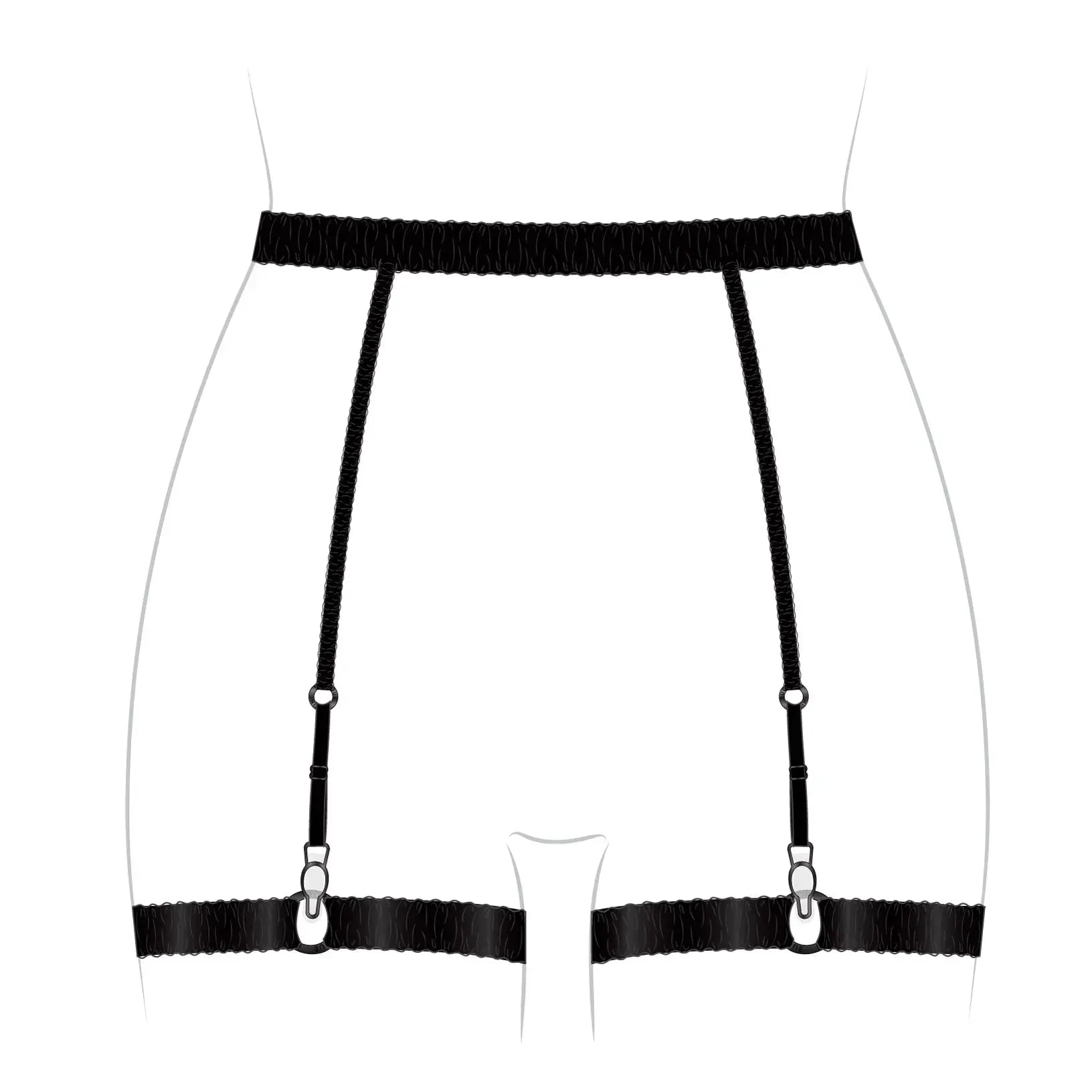Elysium Garters Obsidian Monique Morin