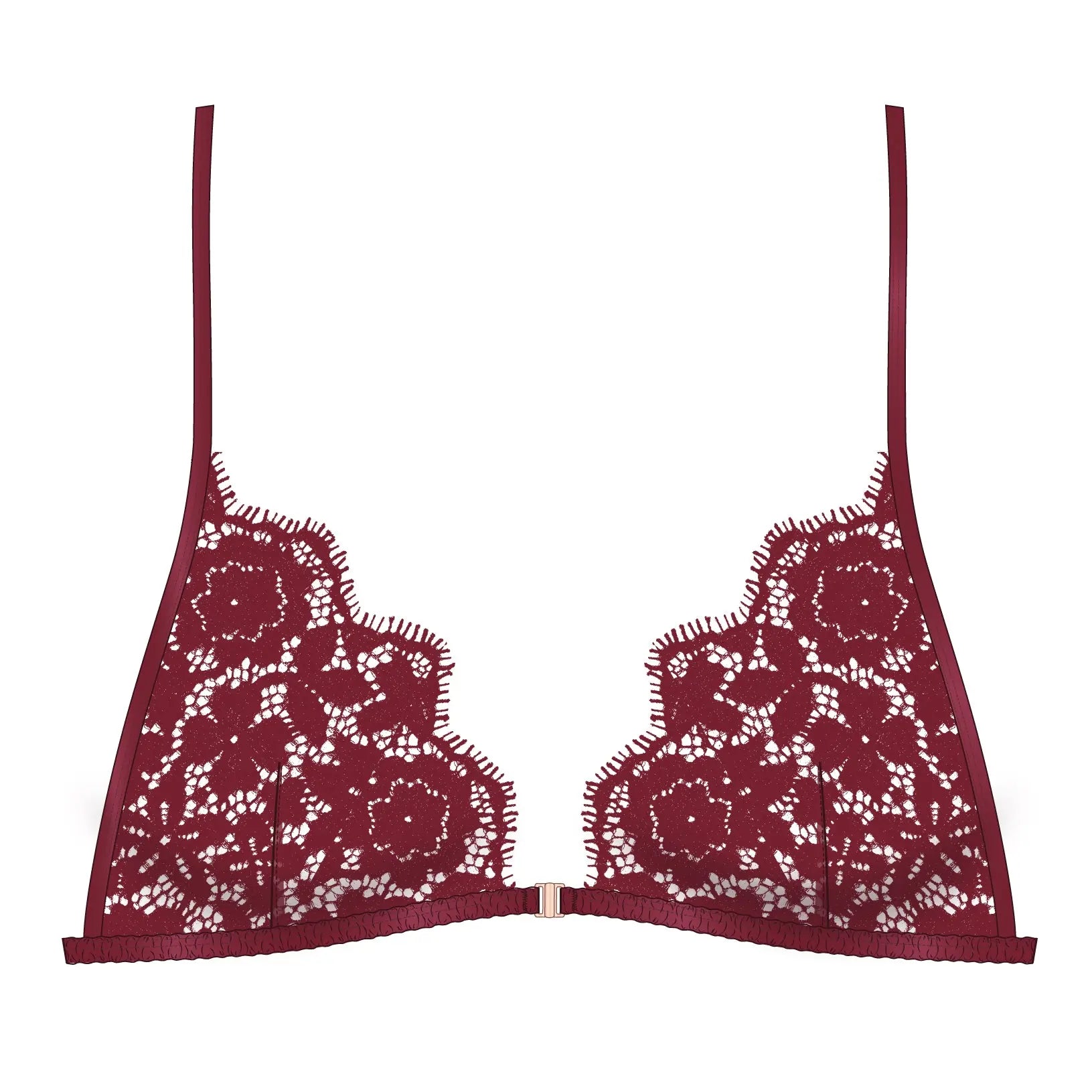 Frisson Triangle Bralette Bloodstone - Monique Morin Lingerie