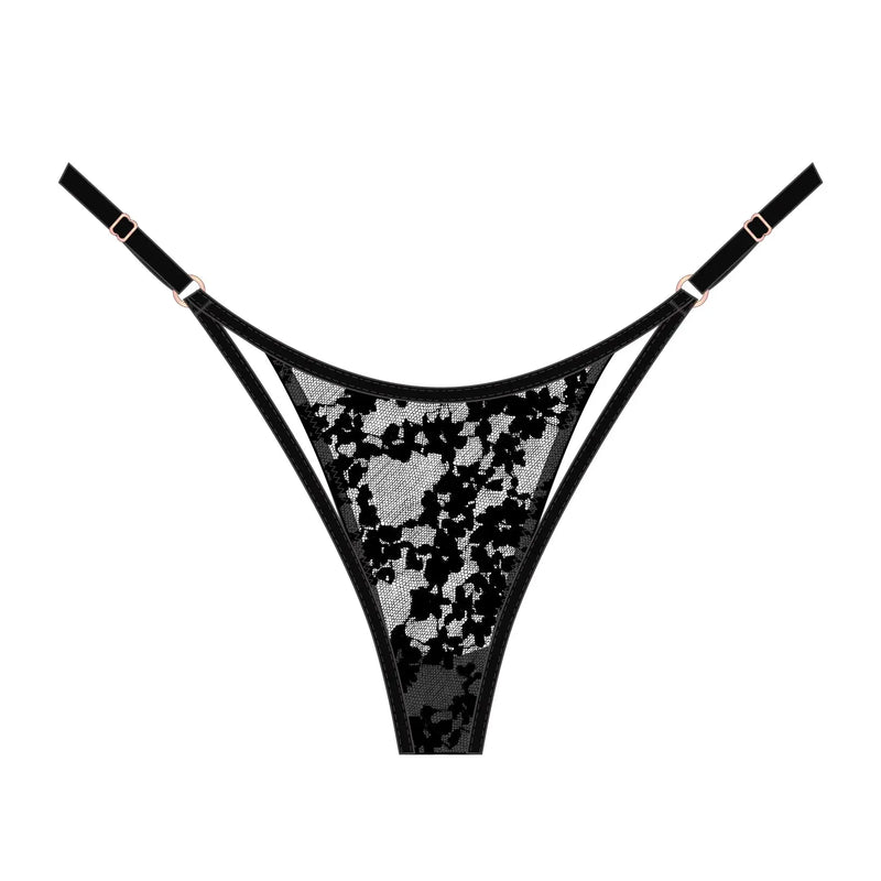 Hologram Adjustable Thong Black Monique Morin
