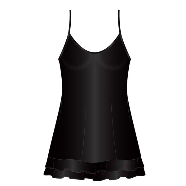 Moonstruck Satin Chemise Black