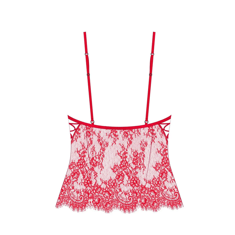 Moonstruck Lace Camisole Fire Red Monique Morin
