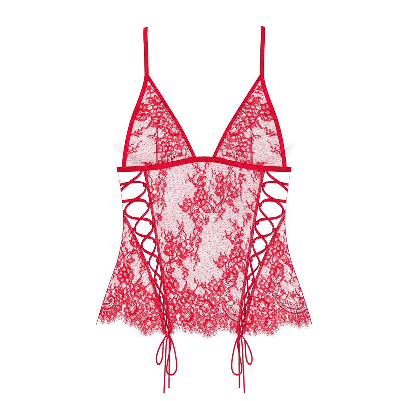 Moonstruck Lace Camisole Fire Red Monique Morin