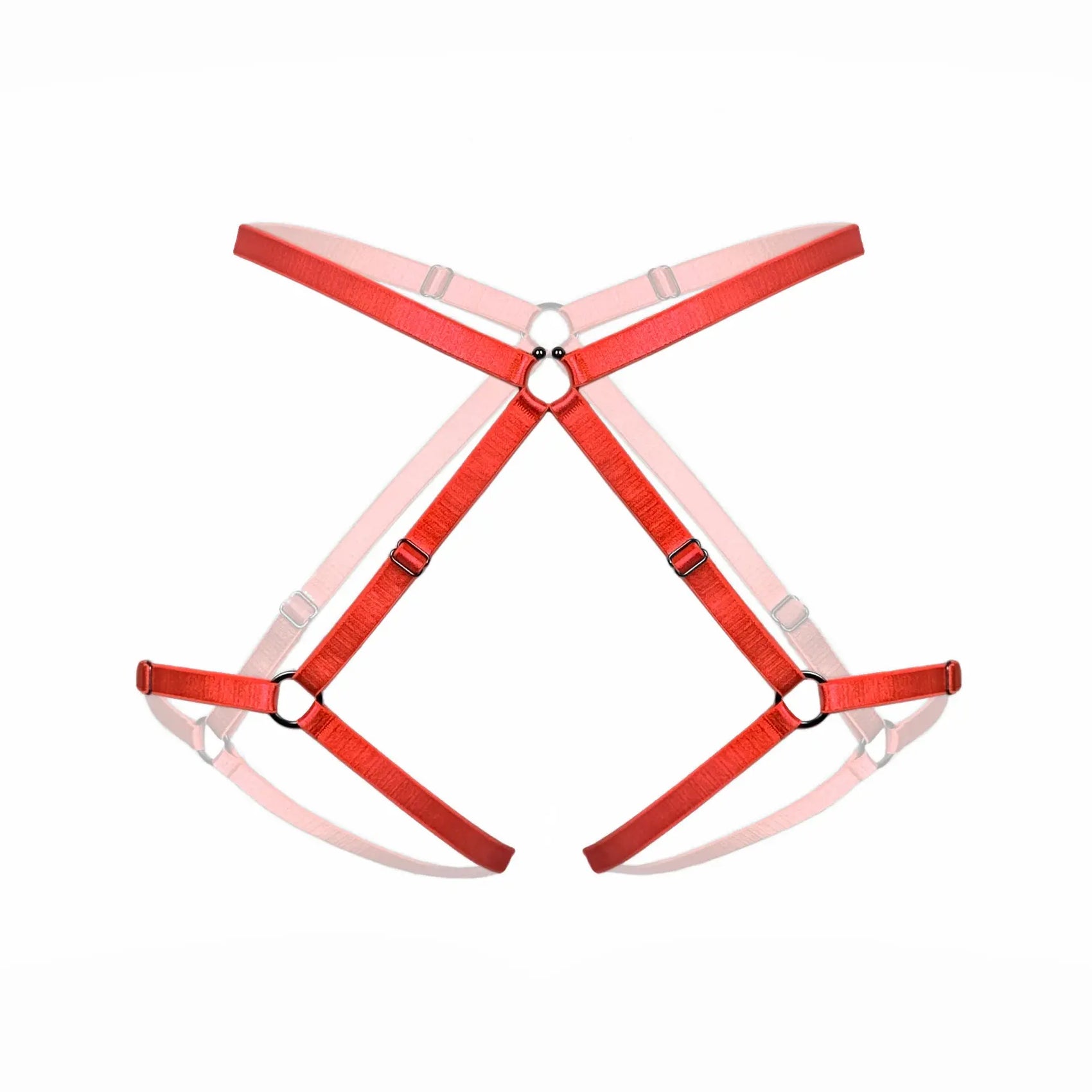 Amphitrite Harness Fire Red - Monique Morin Lingerie