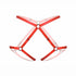 Red elastic, adjustable pull-on harness