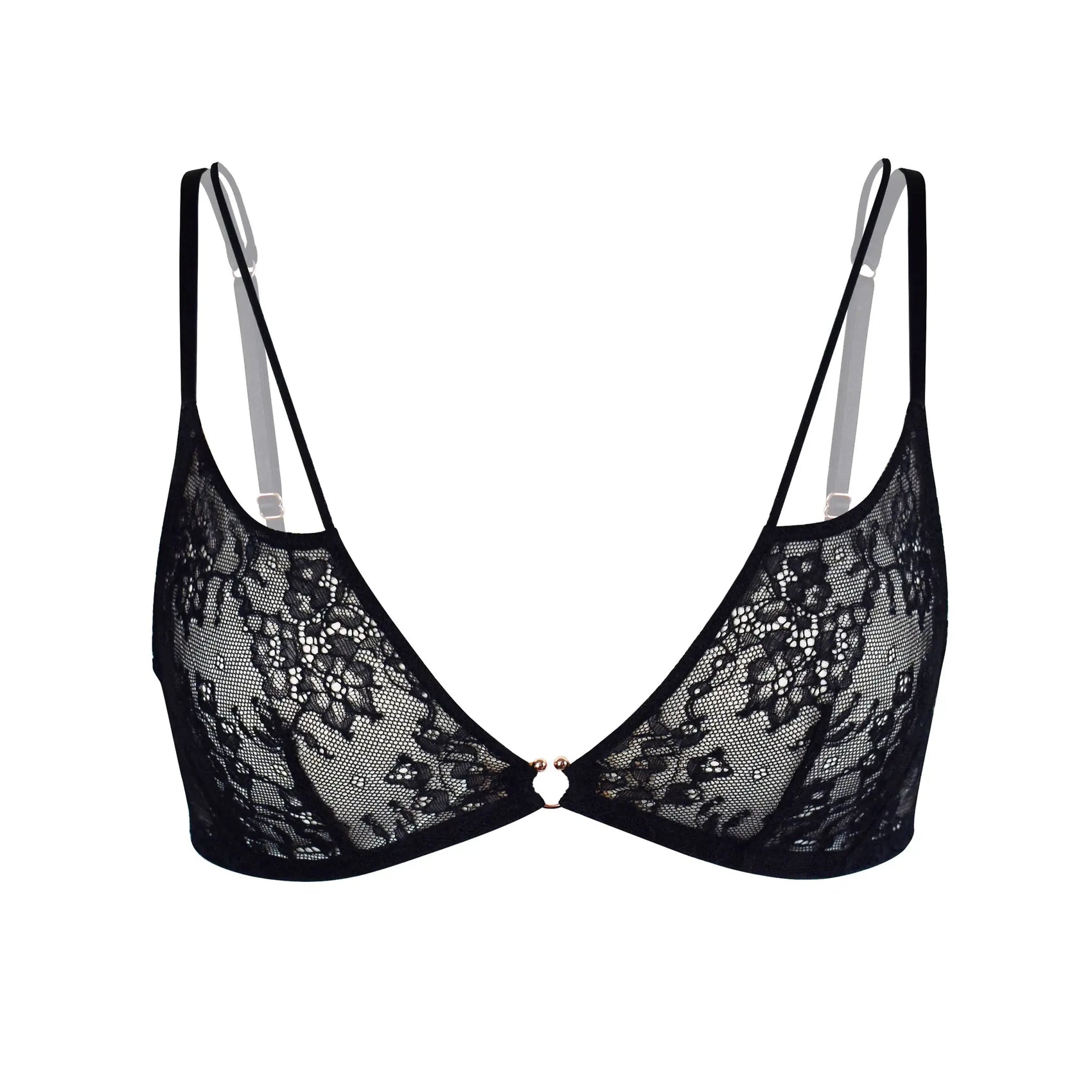 Monique Morin Amphitrite Bralette Black ghost