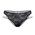 Black lace cutout illusion moderate coverage panty