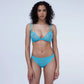 Blue Lace Bralette with cutout strap detail and back closure and cutout illusion moderate coverage panty