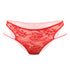 Red lace cutout illusion moderate coverage panty