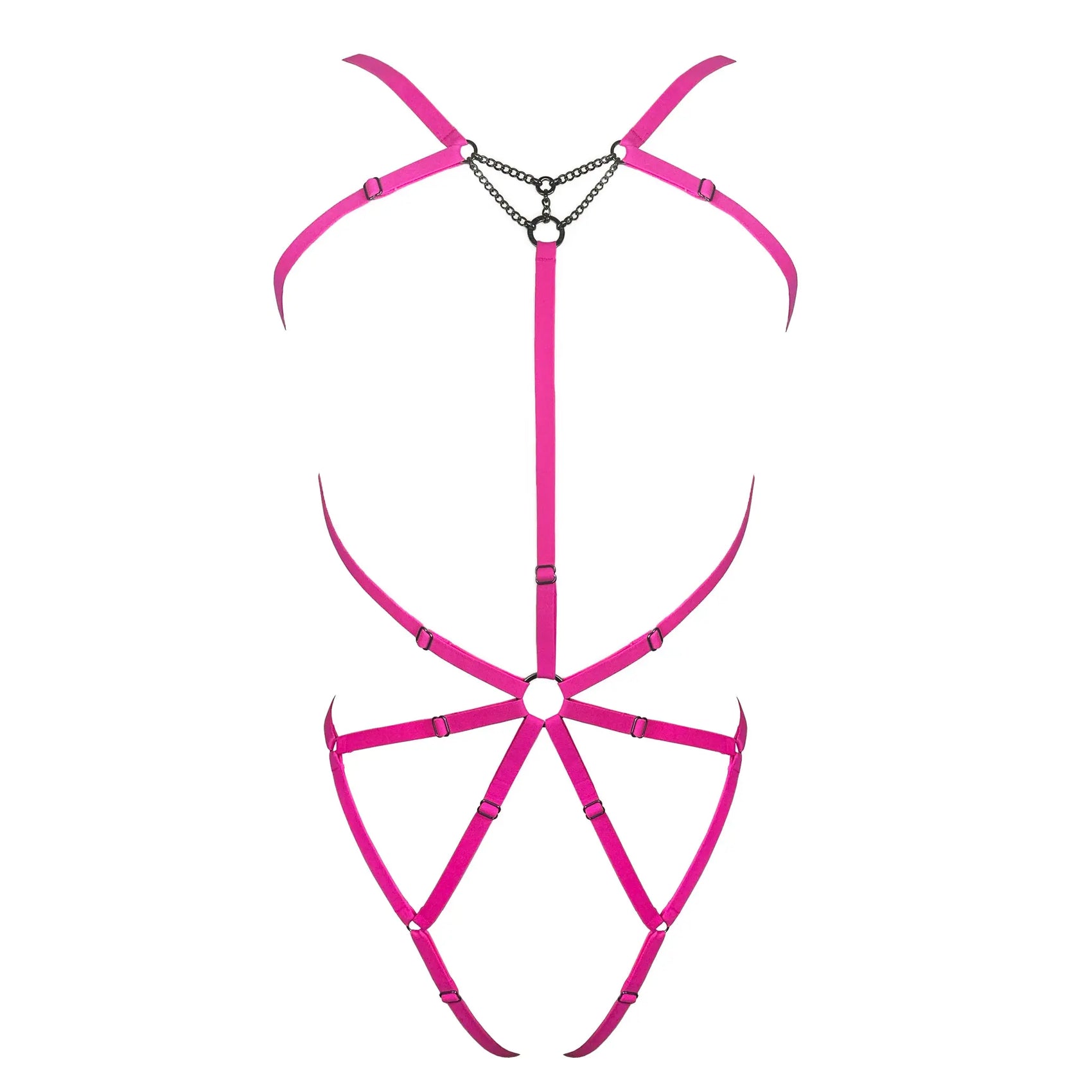 Frisson Body Harness Electric Magenta - Monique Morin Lingerie