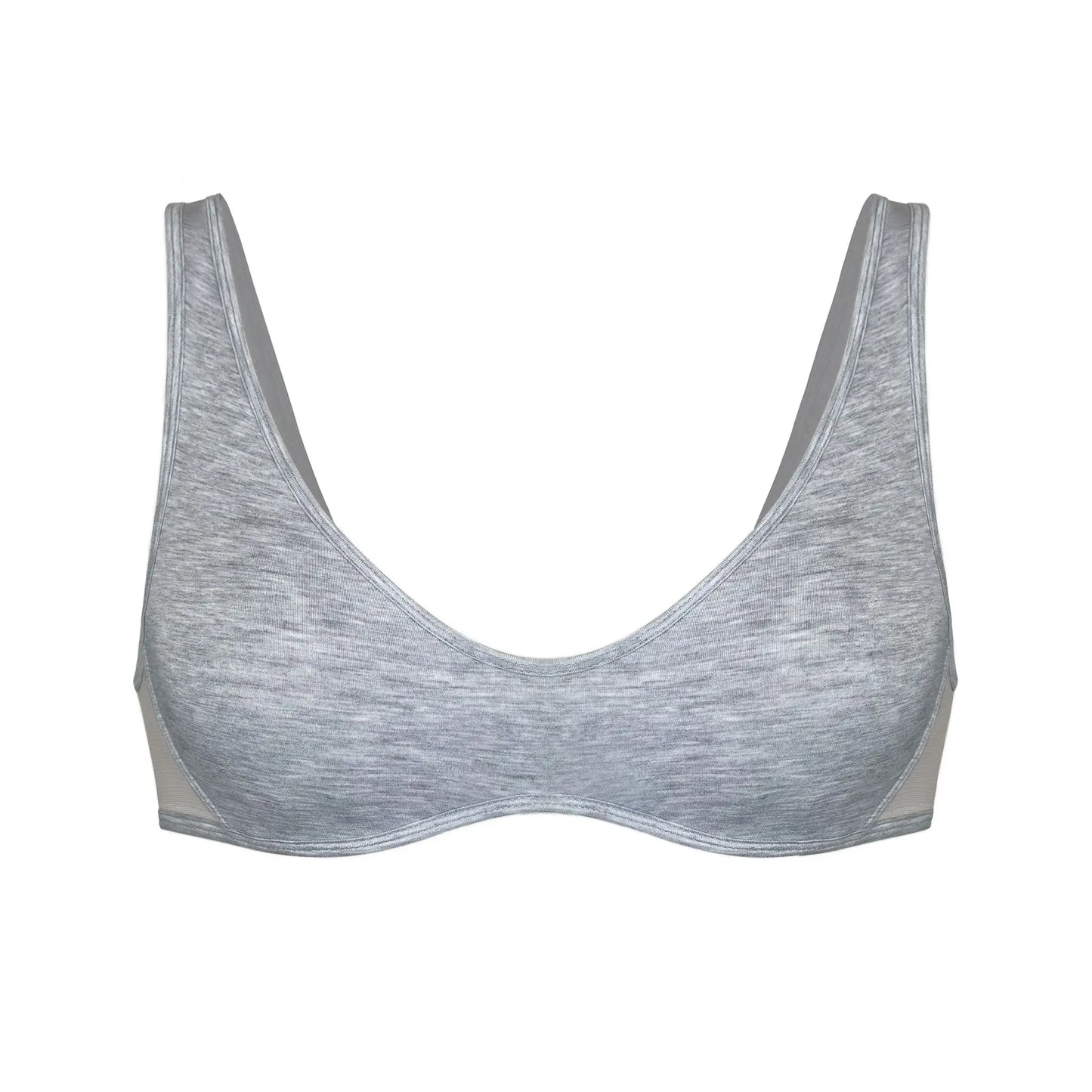Core Scoop Neck Bralette Fog - Monique Morin