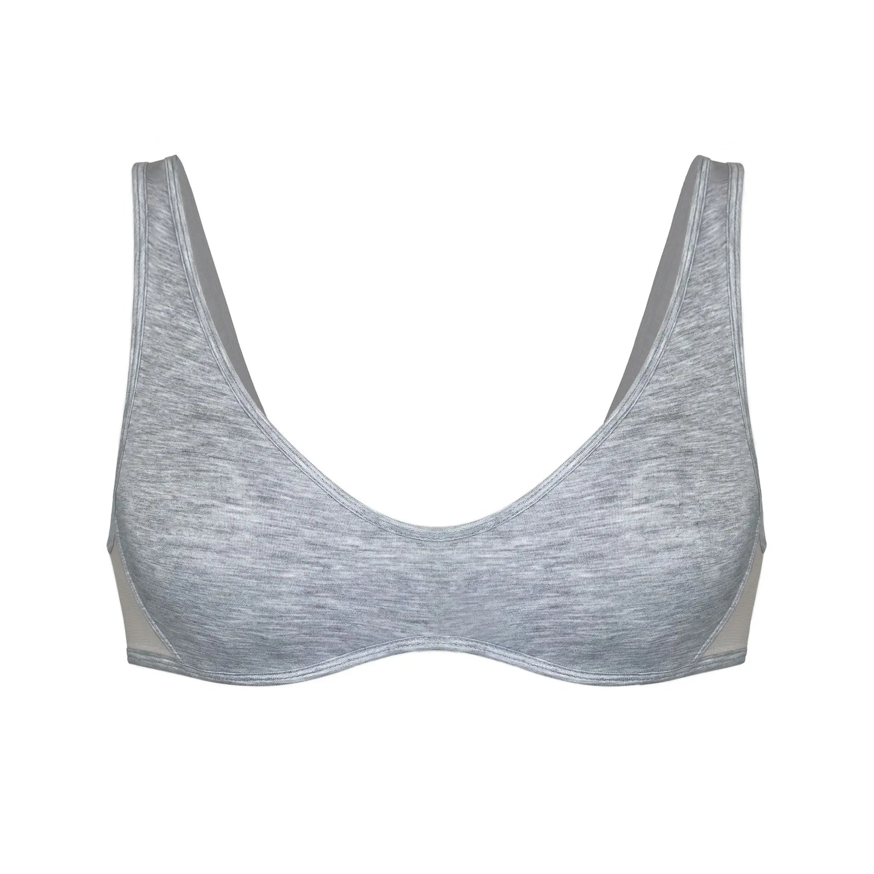 Core Scoop Neck Bralette Fog - Monique Morin
