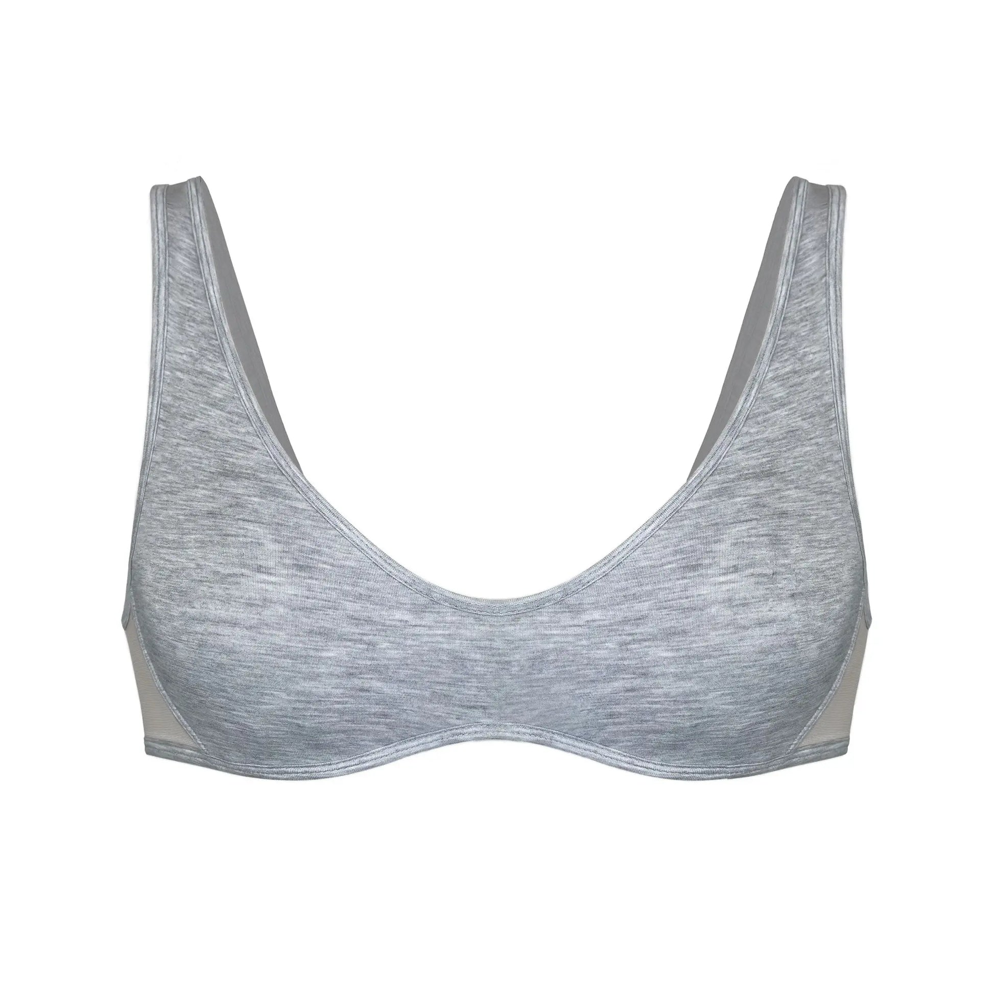 Core Scoop Neck Bralette Fog - Monique Morin