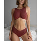 Brown modal low rise hipster panty with no show waistband and Brown modal bra top with underwire and adjustable back closure