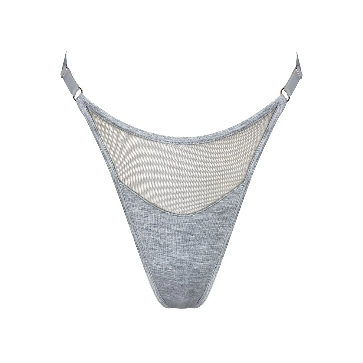 Gray modal thong with adjustable side strap