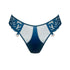 Blue tulle embroidered mid-rise cheeky panty with rose gold metal details