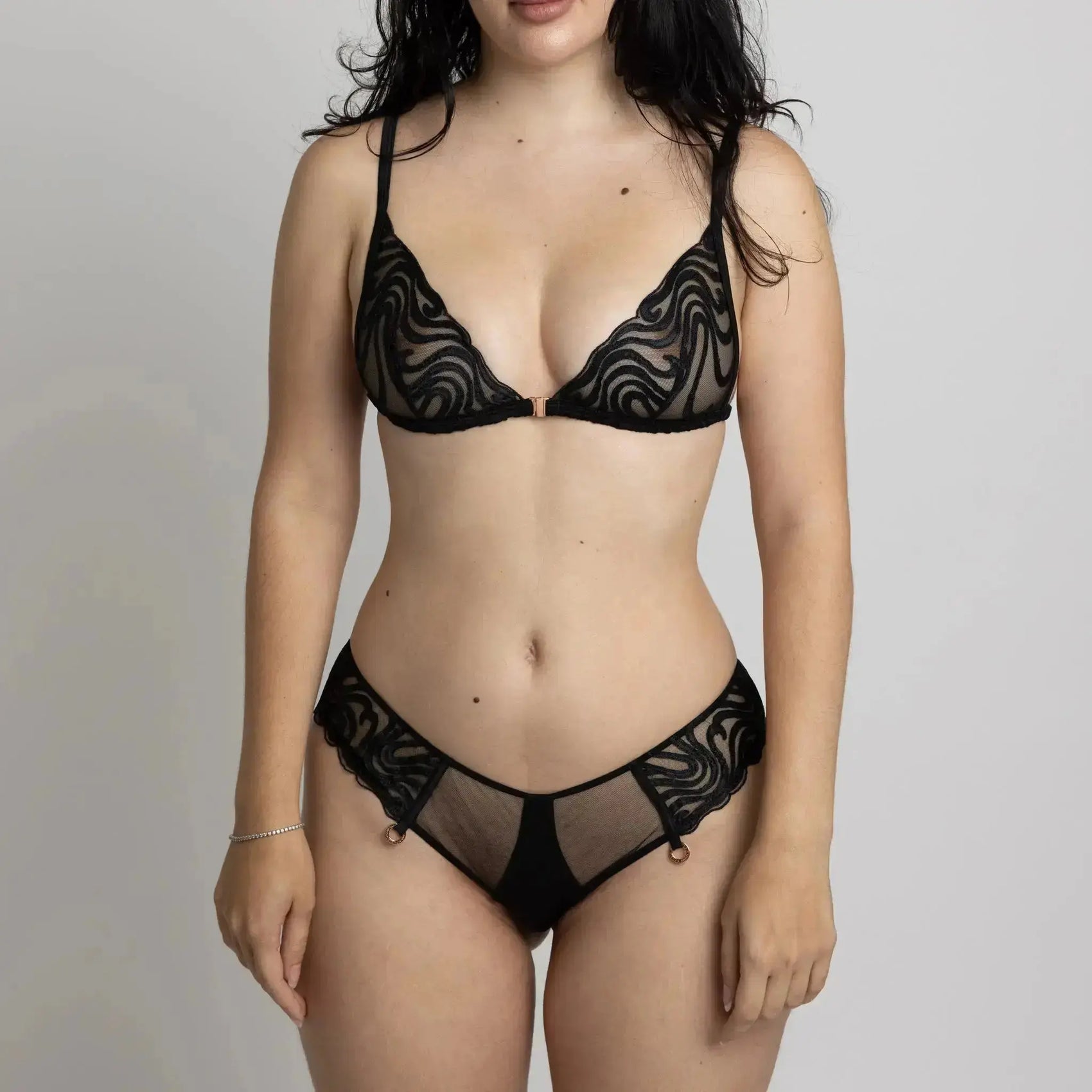 Echo Cheeky Black - Monique Morin Lingerie Model 5'4" wears size S