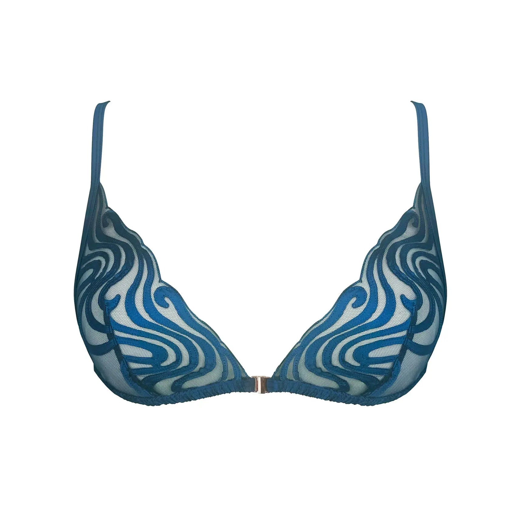 Echo Triangle Bralette Abyss Blue - Monique Morin Lingerie