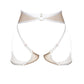 White mesh harness, fully adjustable in rise and contour with clasp back closure