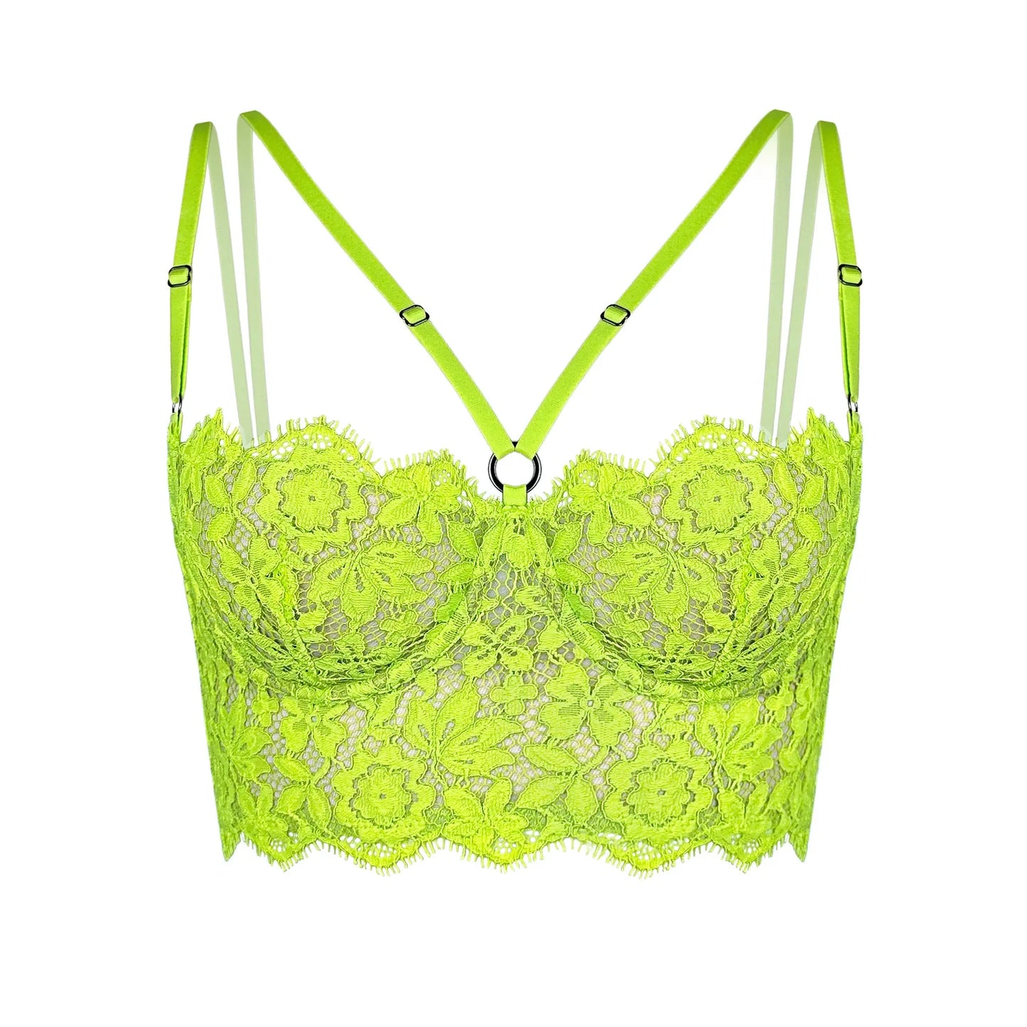Frisson Bustier Acid Green - Monique Morin Lingerie