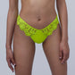 Green lace cheeky panty with scooped waist and soft microfiber lining