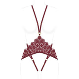 Product thumbnail Frisson Lace Harness Bloodstone - Monique Morin Lingerie