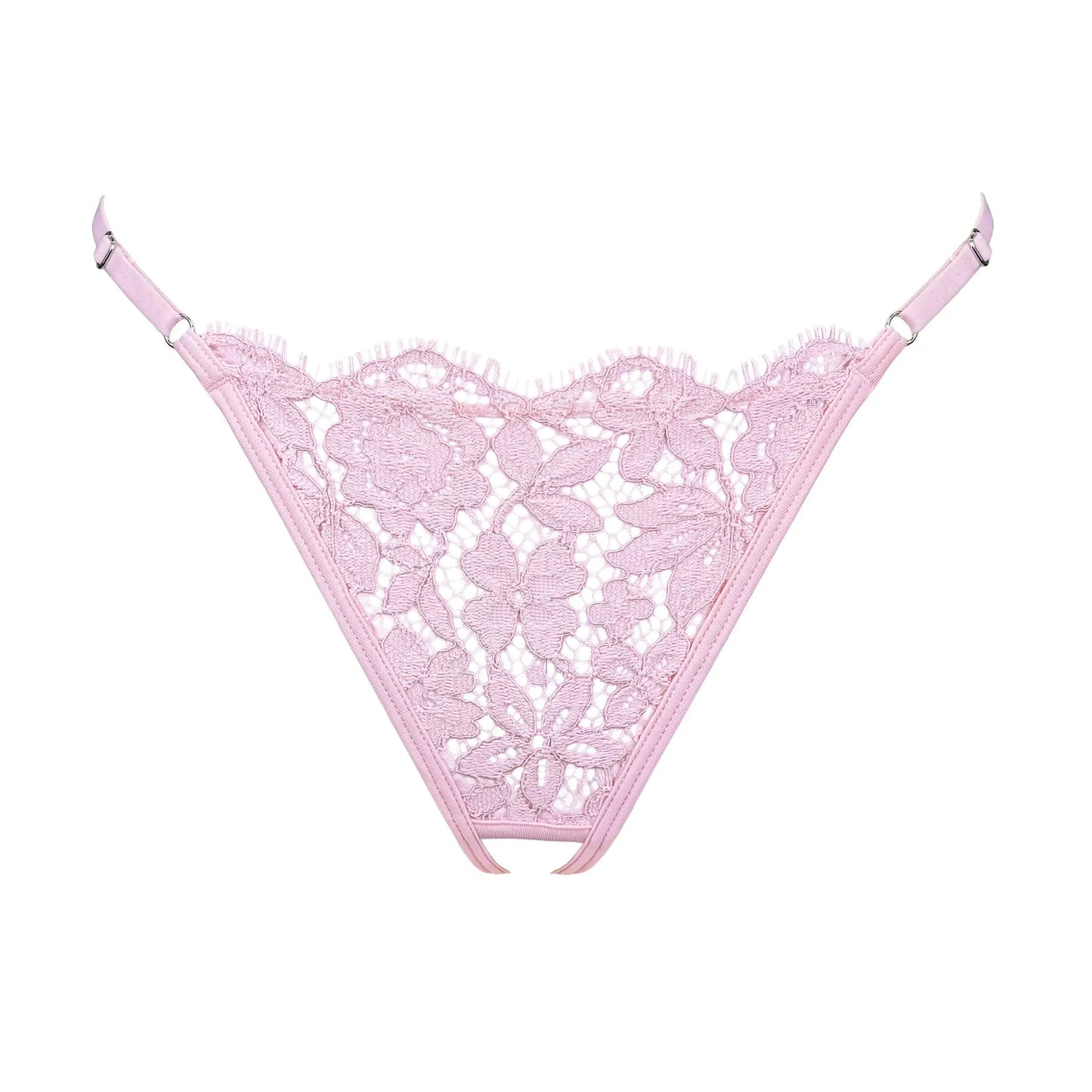Frisson Thong Ouvert Rose - Monique Morin Lingerie