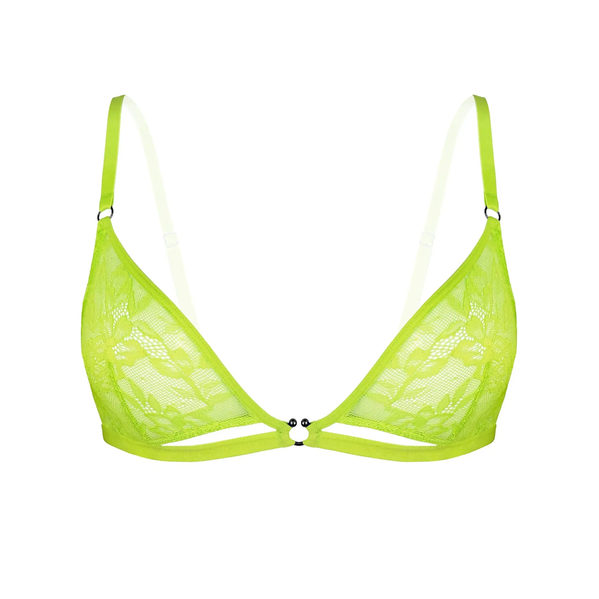 Hologram Bralette Acid Green - Monique Morin Lingerie