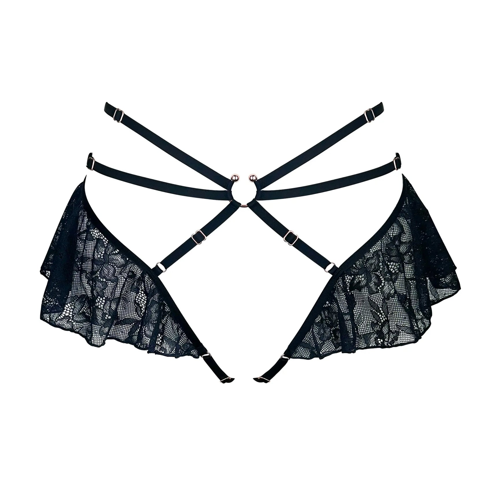 Hologram Skirted Harness Black - Monique Morin Lingerie