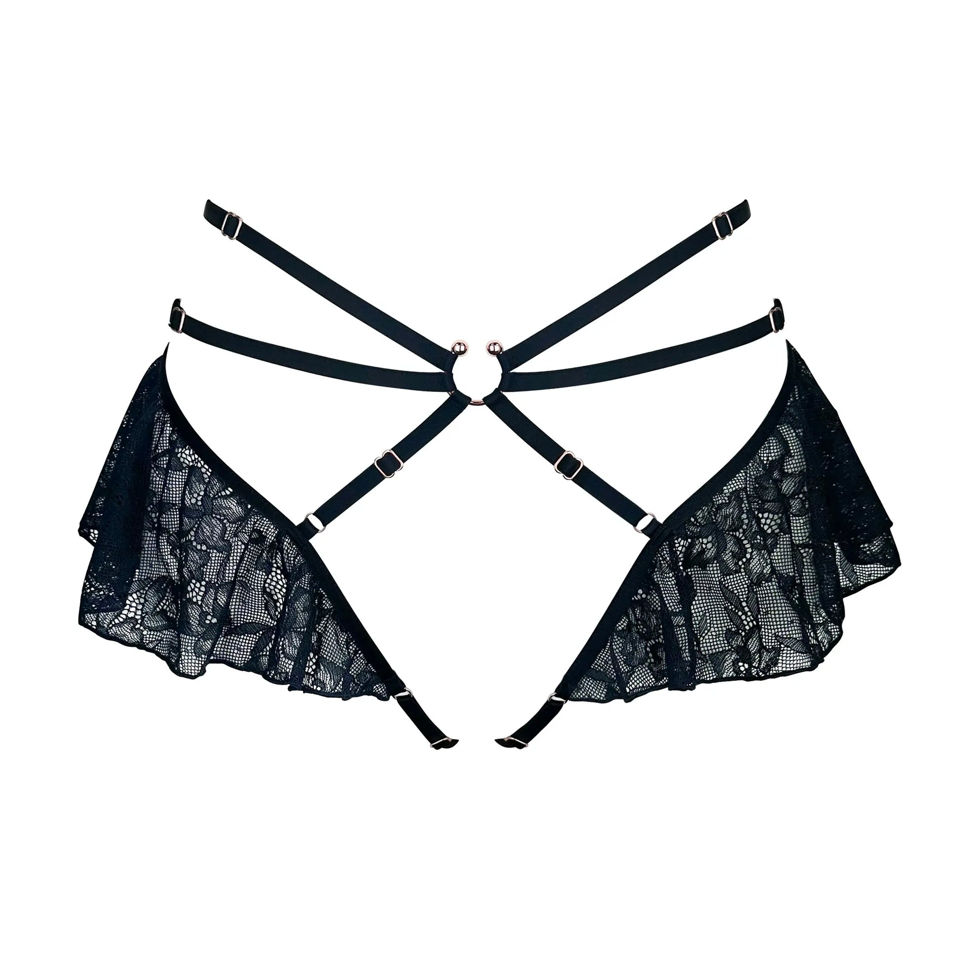 Hologram Skirted Harness Black - Monique Morin Lingerie