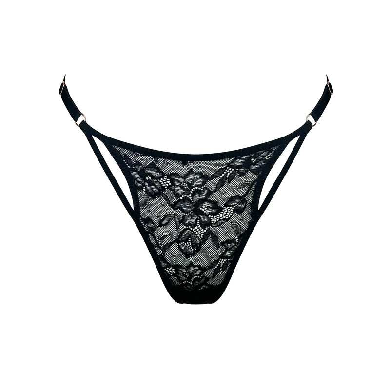 Hologram Adjustable Thong Black
