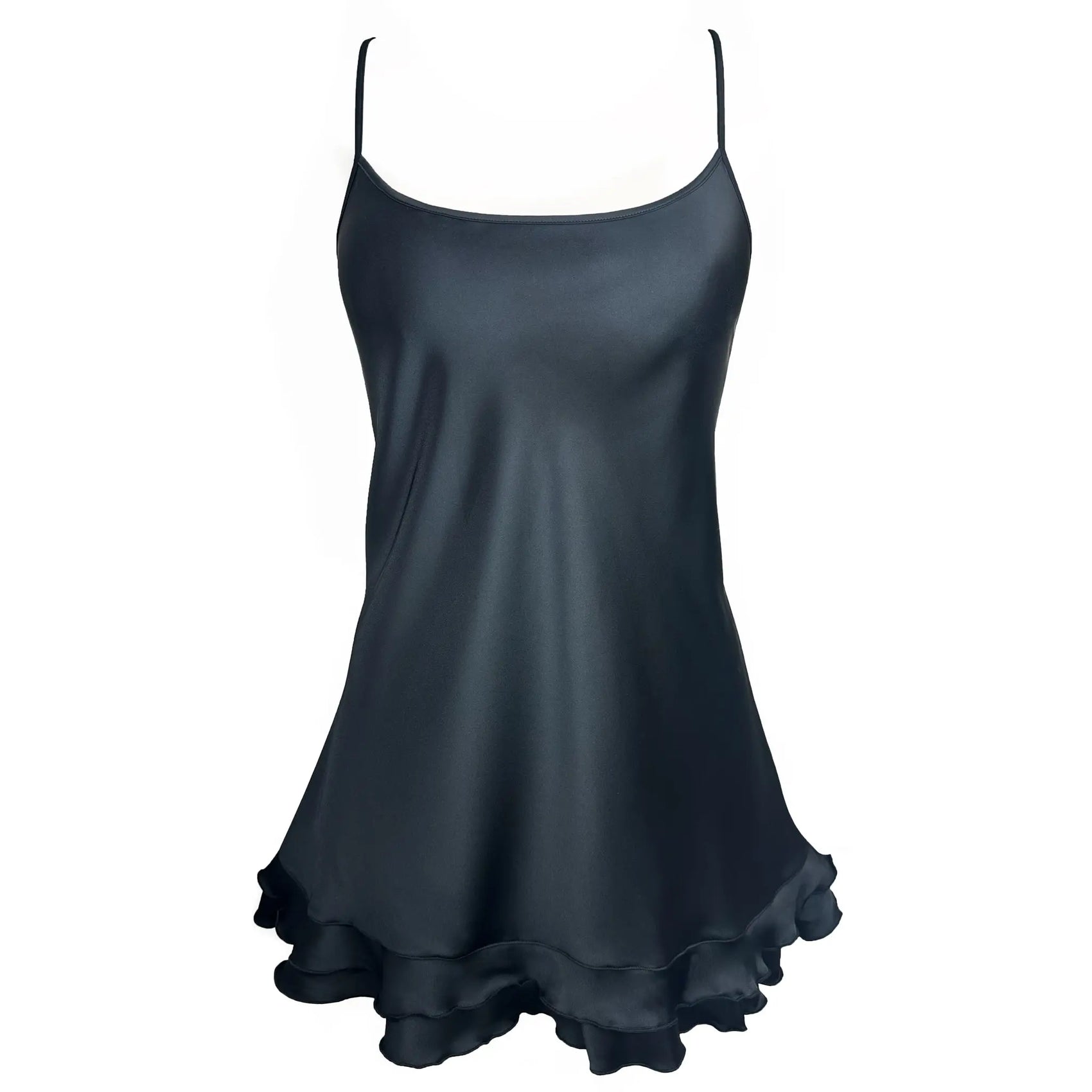 Moonstruck Satin Chemise Black - Monique Morin Lingerie