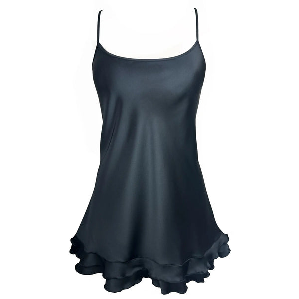 Moonstruck Satin Chemise Black