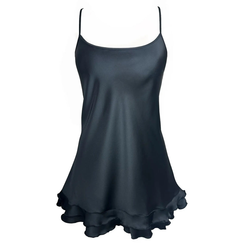 Moonstruck Satin Chemise Black