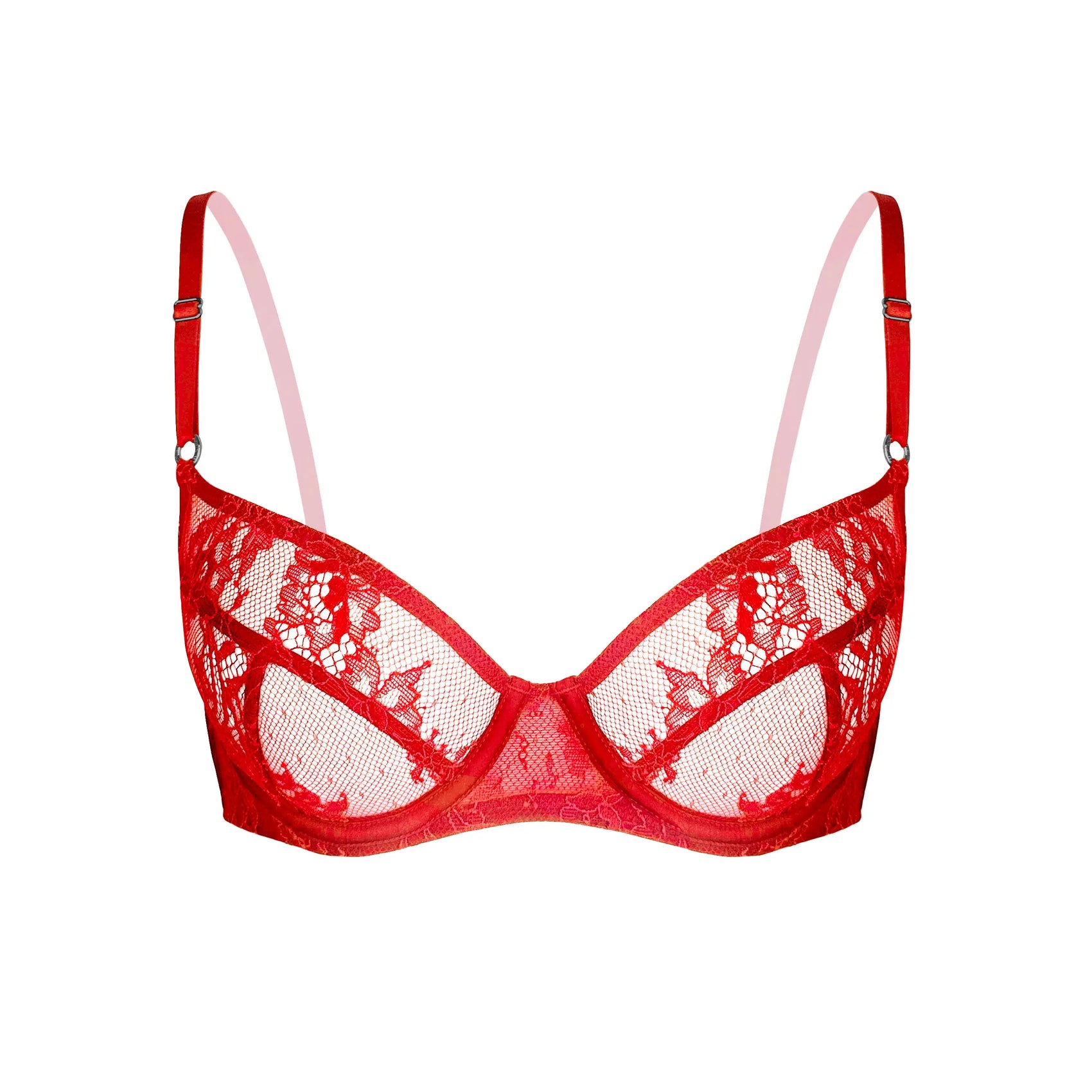 Moonstruck Balconette Bra Fire Red - Monique Morin Lingerie