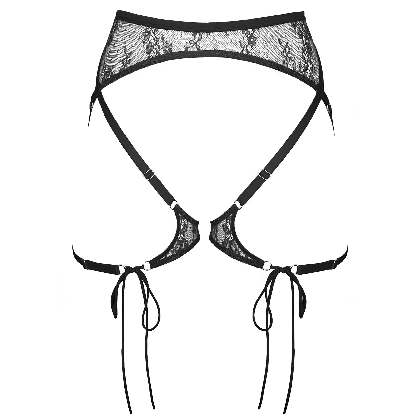 Moonstruck Lace Harness Black - Monique Morin Lingerie