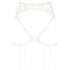 White ultra-fine lace harness with waist clasp, adjustable straps and detachable mini-tie