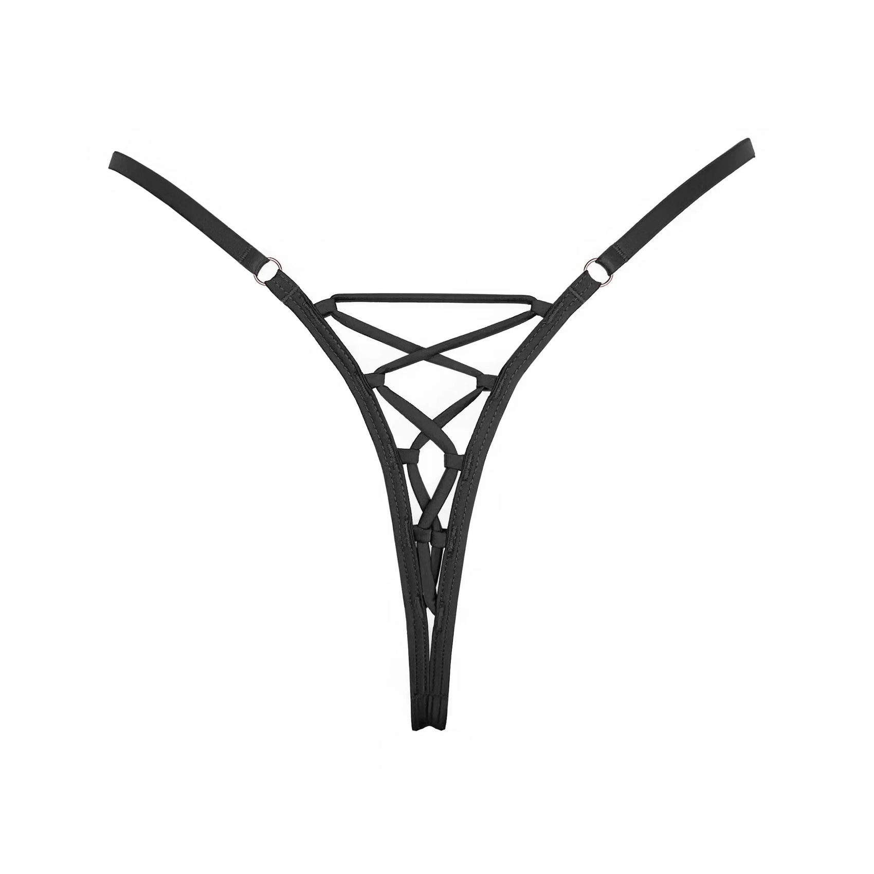 Moonstruck Thong Ouvert Black - Monique Morin Lingerie