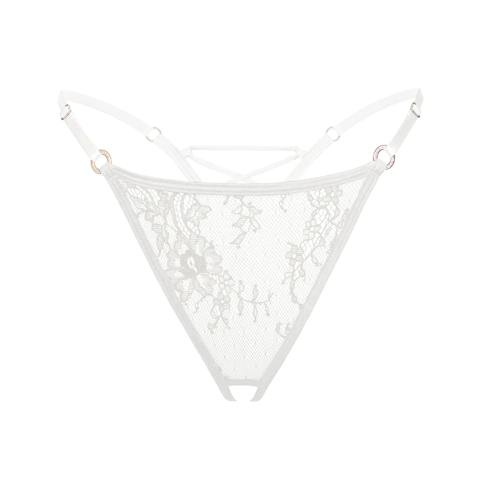 Moonstruck Thong Ouvert Crystal - Monique Morin Lingerie