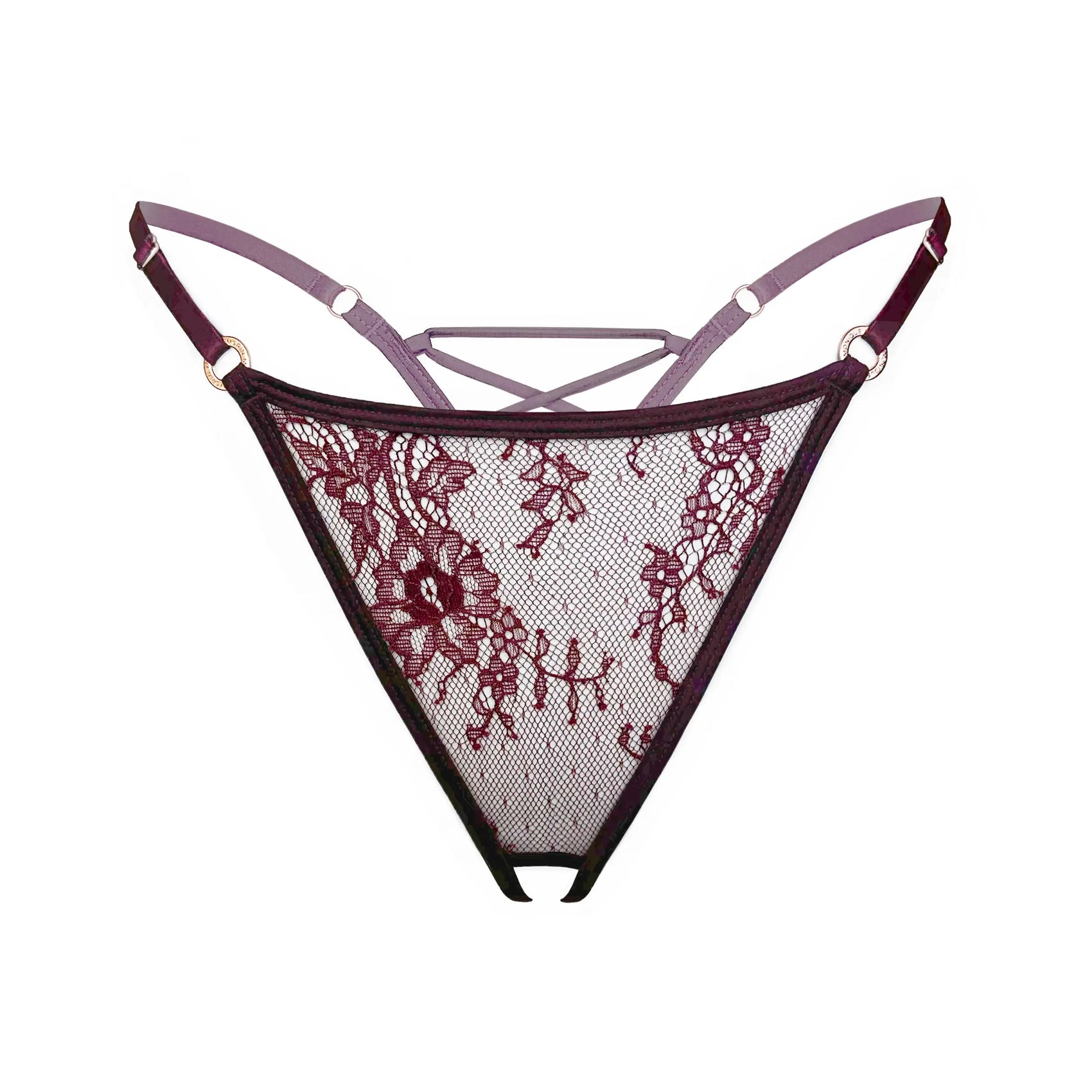 Moonstruck Thong Ouvert Velvet - Monique Morin Lingerie