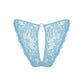 Blue stretch lace bikini with cutout design in back and adjustable side strap