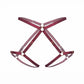 Burgundy soft touch elastic, pull-on harness, fully adjustable for custom fit